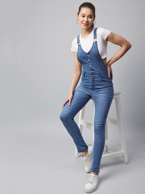 Women Blue Dress Dungarees - Buy Women Blue Dress Dungarees online in India