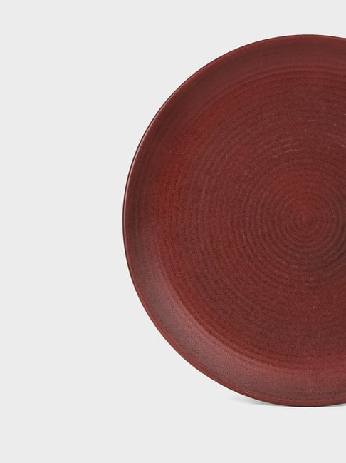 Buy Fabindia Home Kadir Red Stoneware Dinner Plate (Dia 26cm) at Best