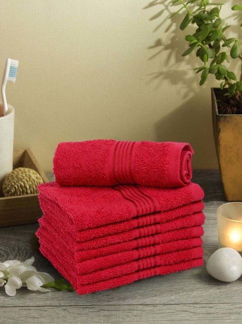 Red cheap face towels