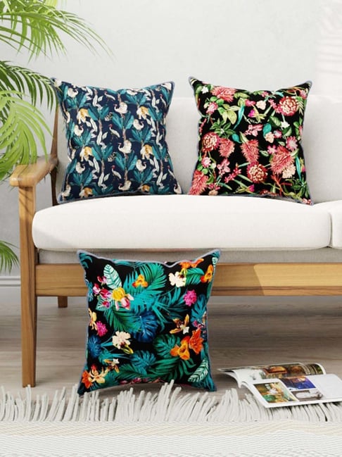 Bianca Suzane Multicolor Microfibre Cushion Cover - Set of 3-image-31