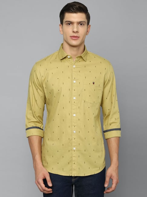 Buy Louis Philippe Jeans Yellow Cotton Slim Fit Printed Polo T-Shirt for  Mens Online @ Tata CLiQ