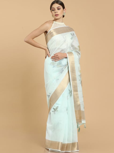 Soch Green Woven Saree With Unstitched Blouse Price in India