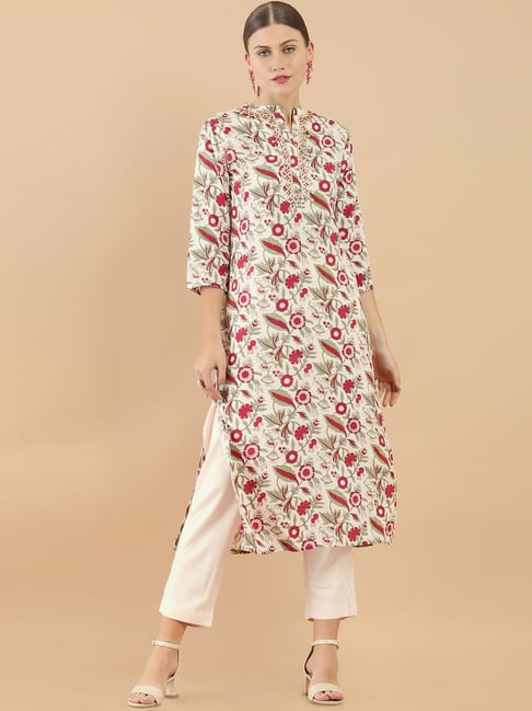 Soch Off-White Printed Kurta Pant Set Price in India