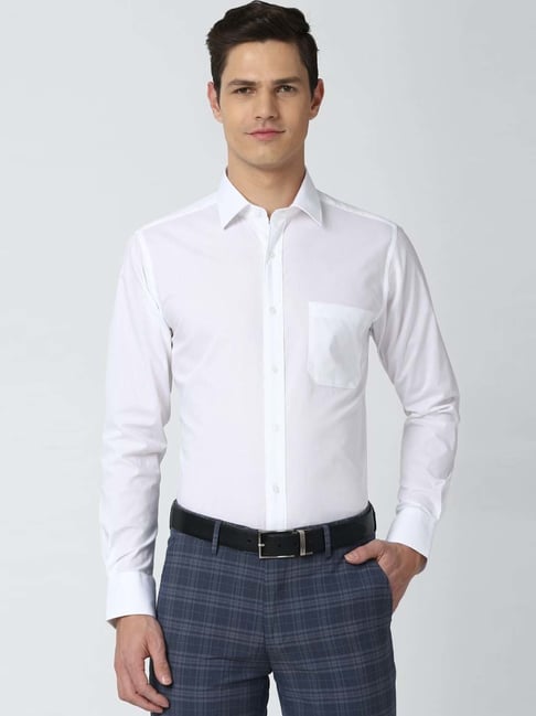 Peter England White Slim Fit Shirts-picture-21
