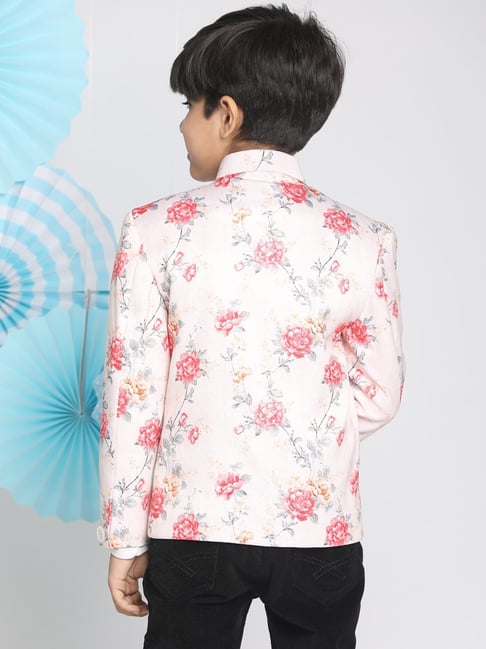 VASTRAMAY Men's Pink Floral Printed Blazer – vastramay