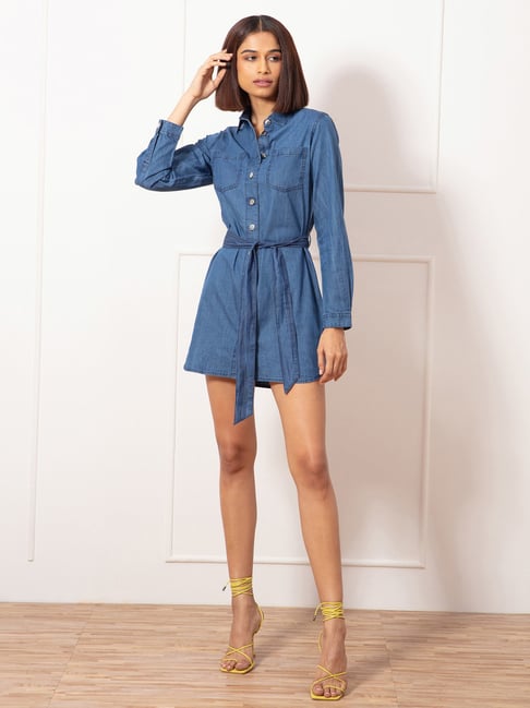 Twenty Dresses Blue Mini Shirt Dress Price in India