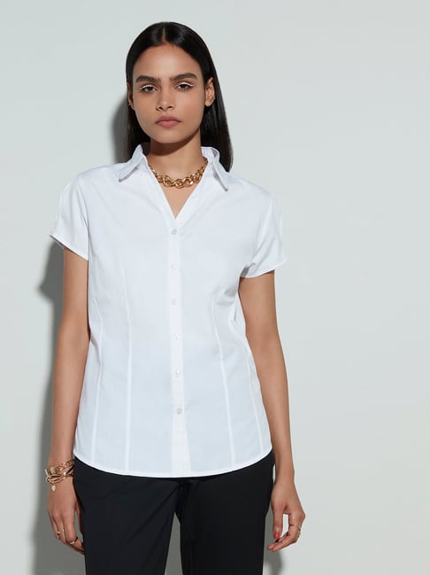 Wardrobe by Westside White Nancy Shirt Price in India