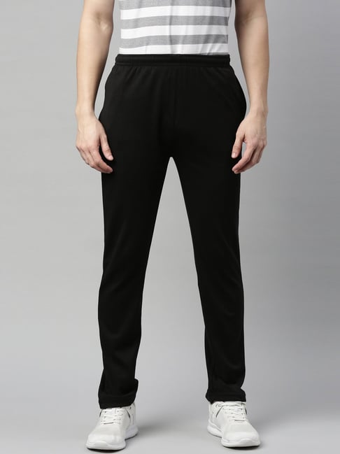 Proline Black Cotton Comfort Fit Trackpants