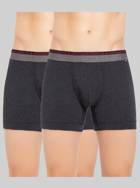 Buy Jockey Charcoal Comfort Fit Trunks - Pack of 2 for Men's Online @ Tata  CLiQ