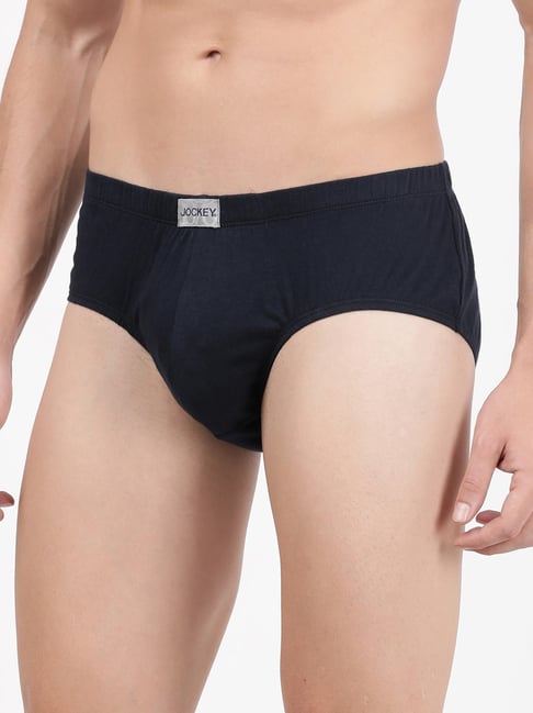 Jockey 8035 Navy Super Combed Cotton Poco Briefs with Ultrasoft Concealed  Waistband