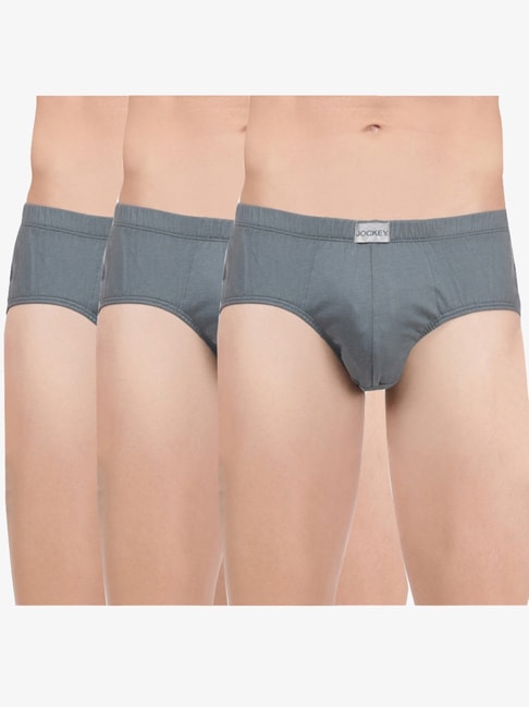 Buy Jockey Grey Comfort Fit Briefs - Pack of 3 for Men's Online @ Tata CLiQ