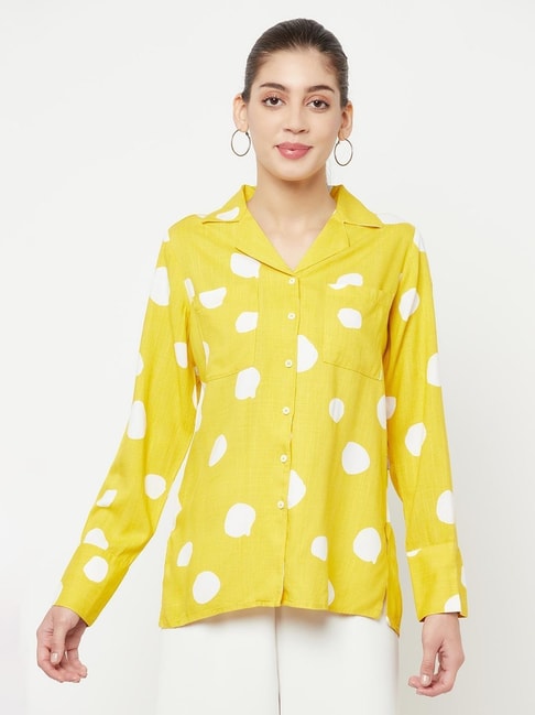 Crimsoune Club Yellow Polka Dot Shirts Price in India