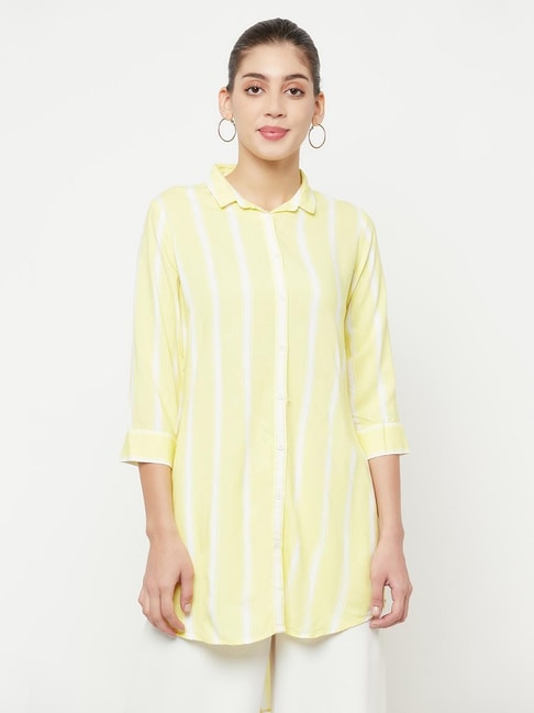 Crimsoune Club Yellow Striped Shirts Price in India