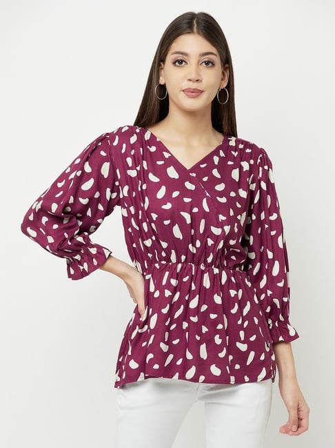 Crimsoune Club Purple Printed Top Price in India