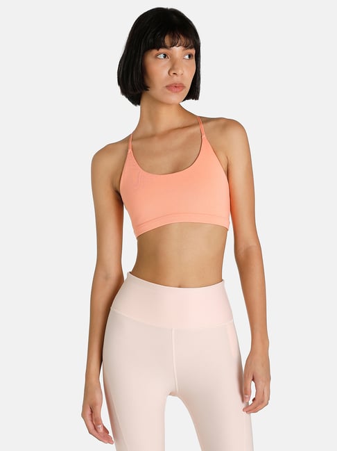 Puma Orange Wireless Non Padded Sports Bra