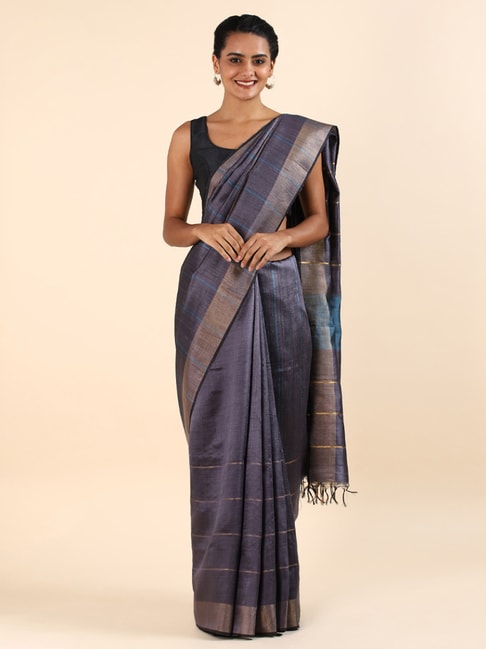 Taneira Grey Woven Bhagalpuri Saree With Unstitched Blouse Price in India