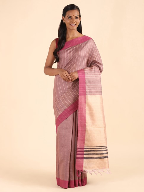 Taneira Brown Woven Bhagalpuri Saree With Unstitched Blouse Price in India
