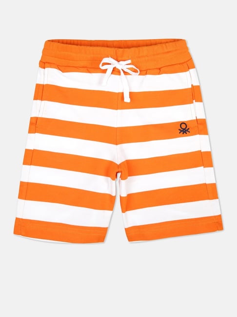 Orange cheap striped shorts