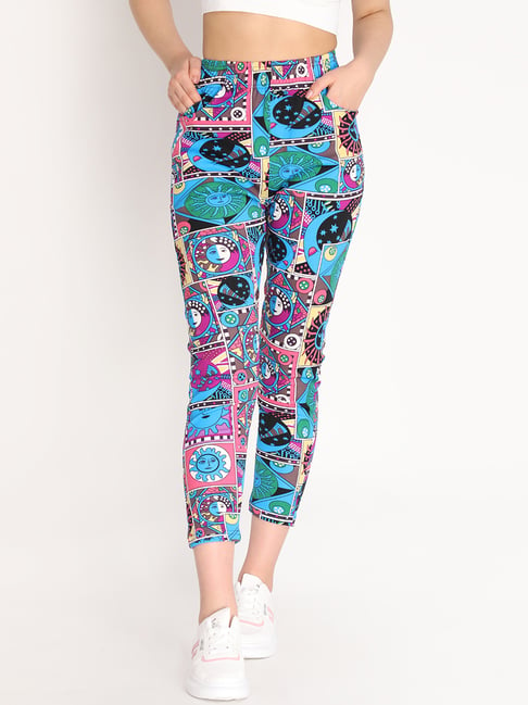 Women's Regular Purple Sugar Skull Floral Pattern Print Leggings - Walmart .com