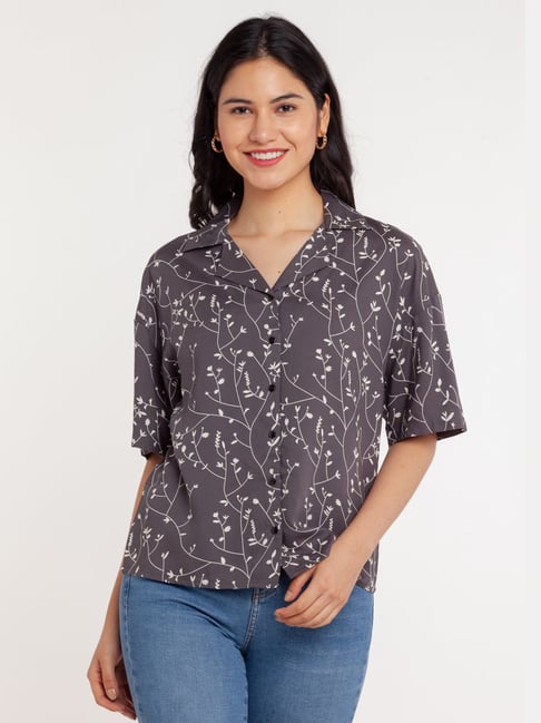 Zink London Grey Printed Shirt Price in India