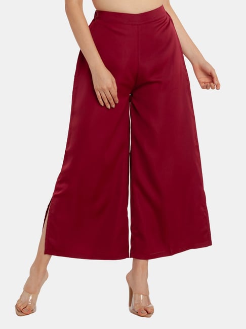 Buy Zink London Maroon Regular Fit Culottes for Women Online @ Tata CLiQ