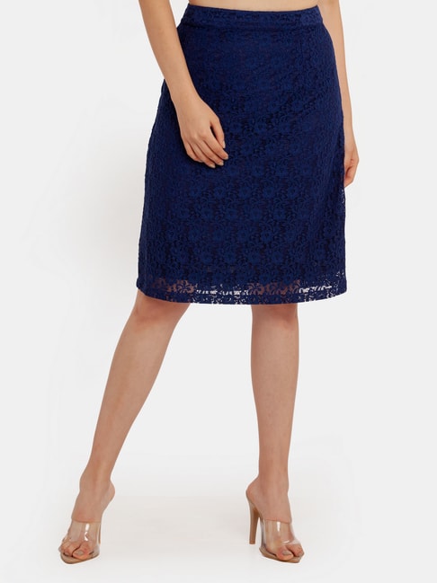 Zink London Navy Lace Skirt Price in India