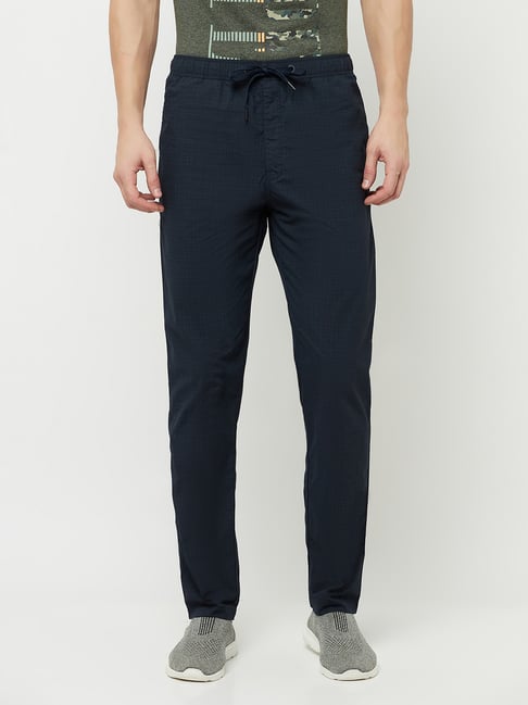 Octave Navy Regular Fit Trackpants-Octave-Apparel-TATA CLIQ