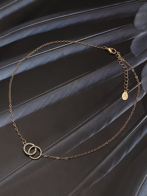 Accessorize London Linked Circles Golden Casual Necklace