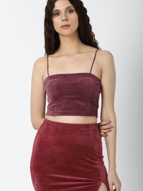 Forever 21 Maroon Regular Fit Top Price in India