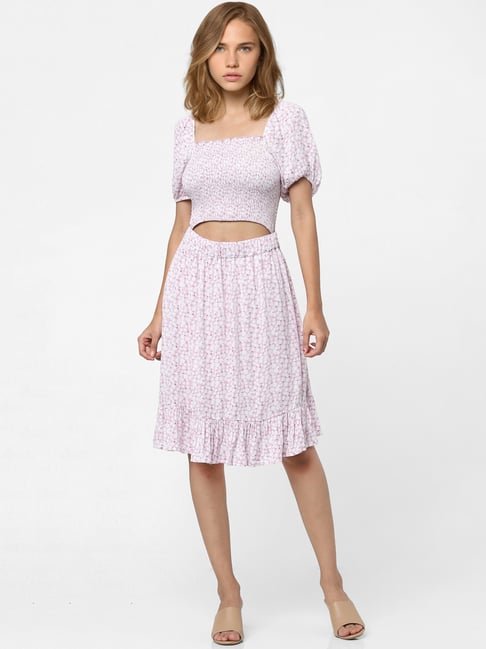 Buy Only Lilac Printed Peplum Dress for Women's Online Tata CLiQ