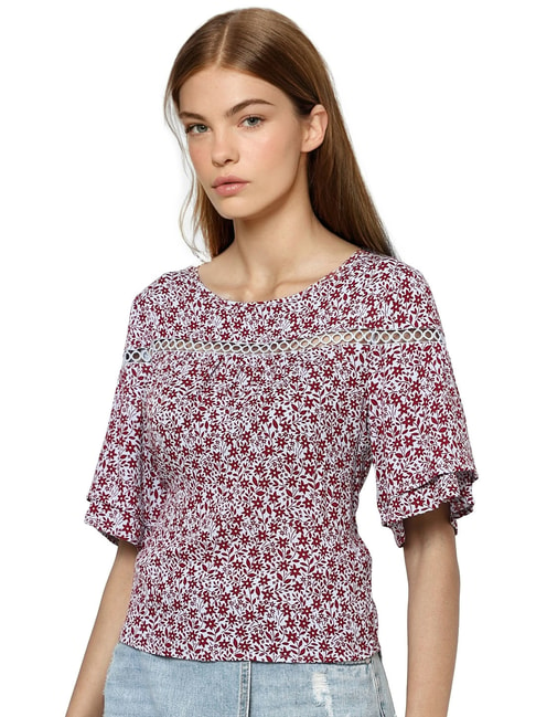 Only White Printed Top Price in India