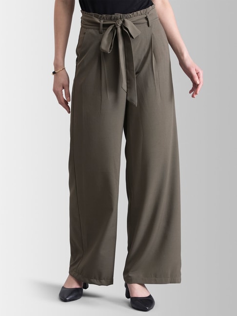 Buy W Grey Regular Fit Parallel Pants for Women Online @ Tata CLiQ-cheohanoi.vn