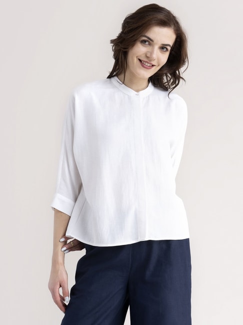 FableStreet White Pure Cotton Top Price in India