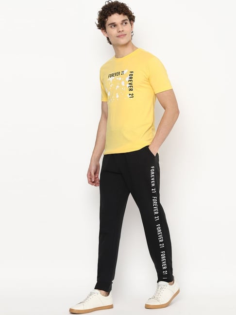 Buy Forever 21 Yellow Regular Fit Printed T Shirt for Mens Online Tata CLiQ