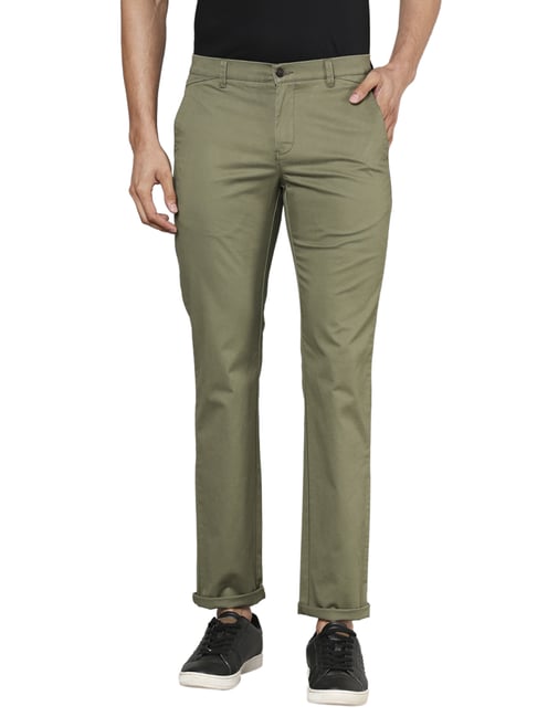 Park Avenue Green Regular Fit Chinos