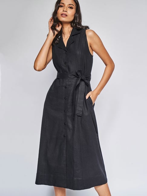 Buy AND Black Midi Shirt Dress for Women's Online @ Tata CLiQ