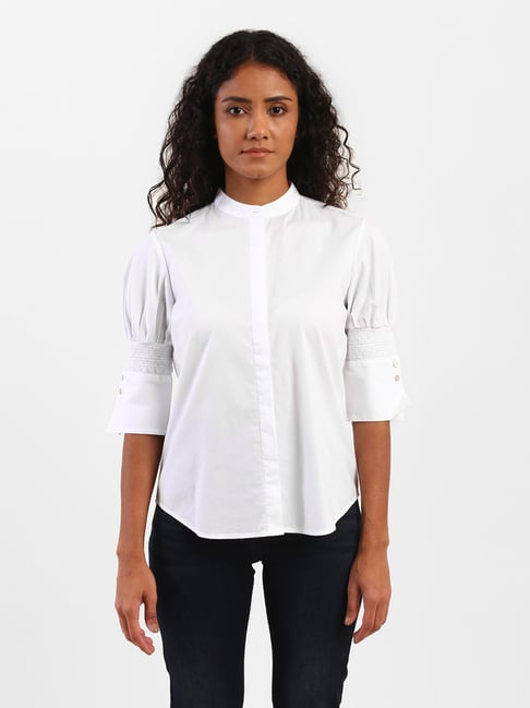 levi's white cotton shirt