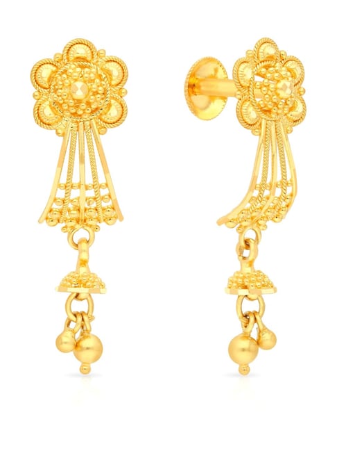 Malabar Gold & Diamonds 22 Kt (916) Purity Yellow Gold Earring Hrjec049 For  Women : Amazon.in: Fashion