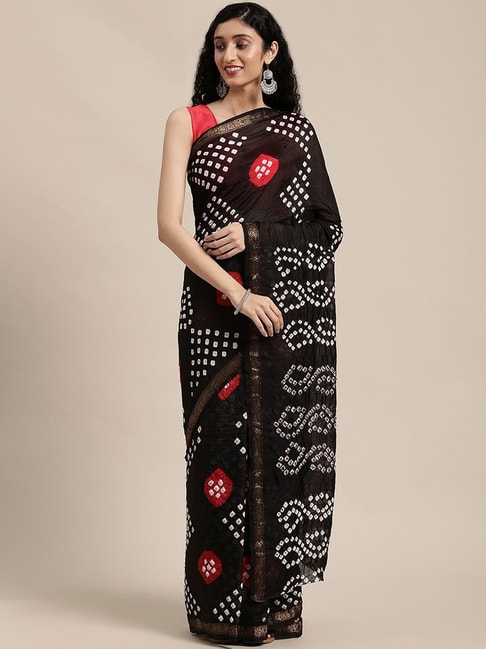 Geroo Jaipur Black Woven Saree with unstitched Blouse Price in India