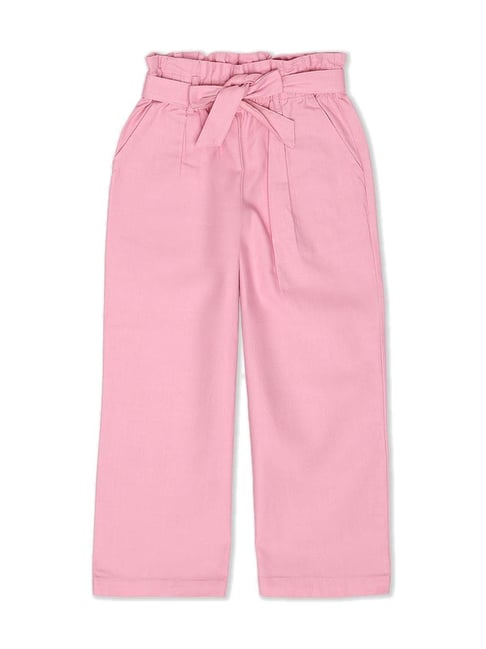 Buy AND GIRL Solid Cotton Regular Fit Girls Trousers  Shoppers Stop
