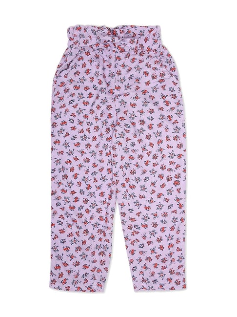 United Colors of Benetton Kids Purple & Red Printed Trousers