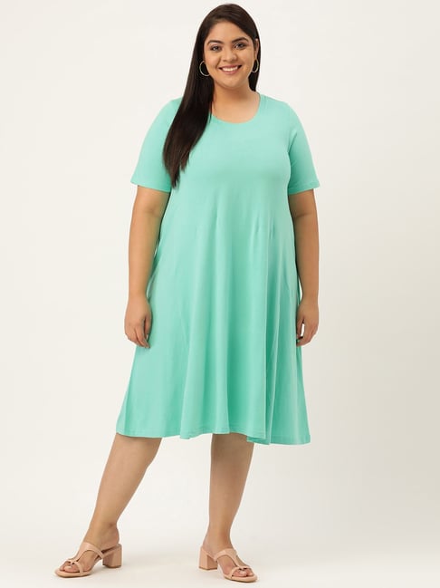 Buy Revolution Mint Green Midi A Line Dress for Women's Online