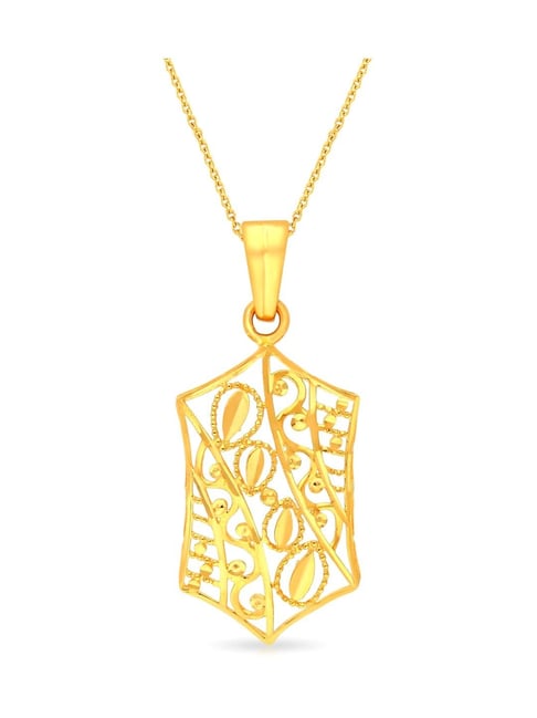 14k Yellow Gold Open Rectangle Necklace #107022 - Seattle Bellevue | Joseph  Jewelry