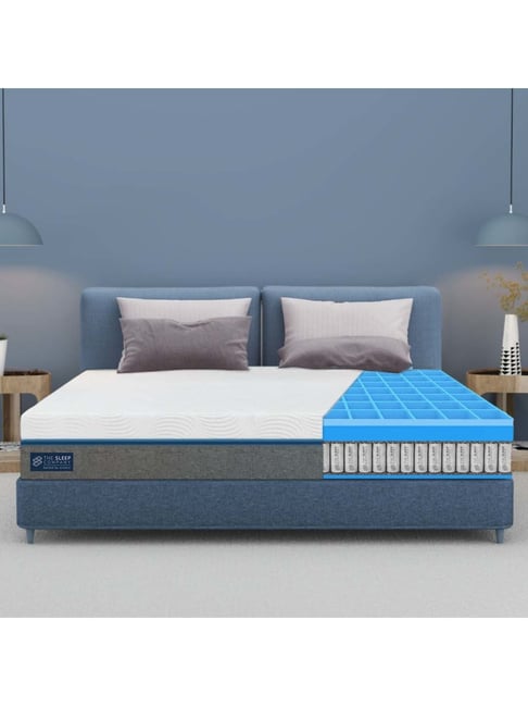 The Sleep Company SmartGRID White Viscose Ortho Hybrid Mattress Queen Size 78 in. L x 60 in.W