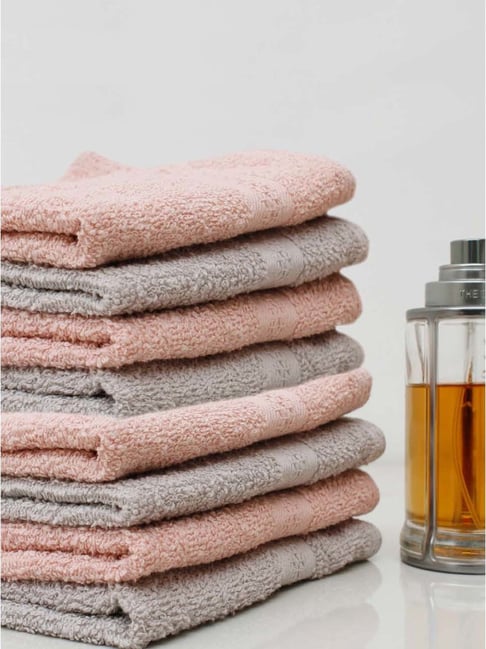 Peach and grey online towels