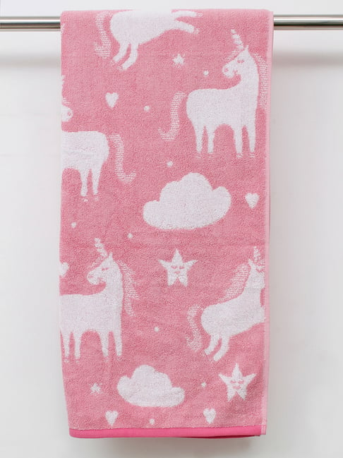 Buy Avi Living Unicorn Pink 500 GSM Kids Bath Towel Set of 1