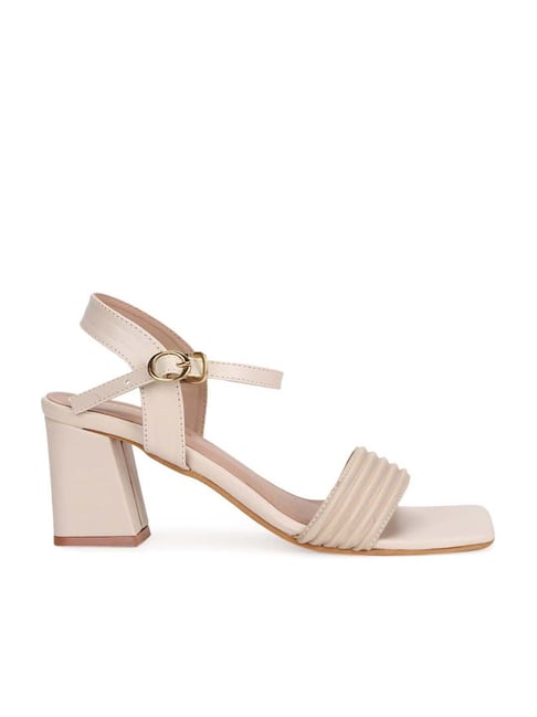 Buy Truffle Collection Women s Cream Ankle Strap Sandals for Women at Best Price Tata CLiQ