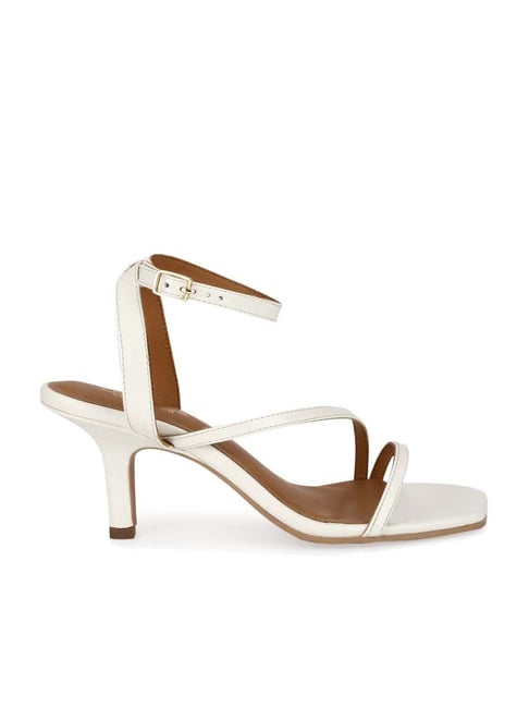 Truffle Collection Women's White Ankle Strap Stilettos