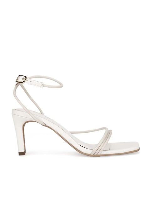 Truffle Collection Women's White Ankle Strap Stilettos