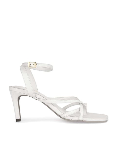 Truffle Collection Women's White Ankle Strap Stilettos